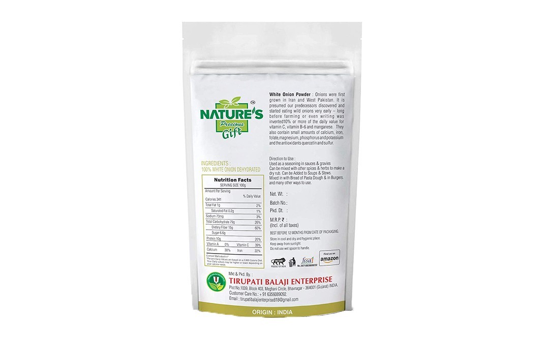 Nature's Gift White Onion Powder    Pack  100 grams